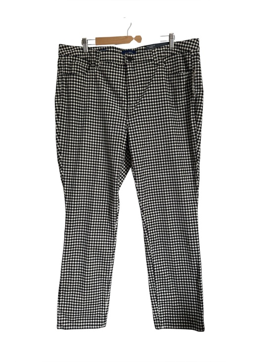 Talbots Pants - Talbots Black and White Gingham Straight Leg Pants